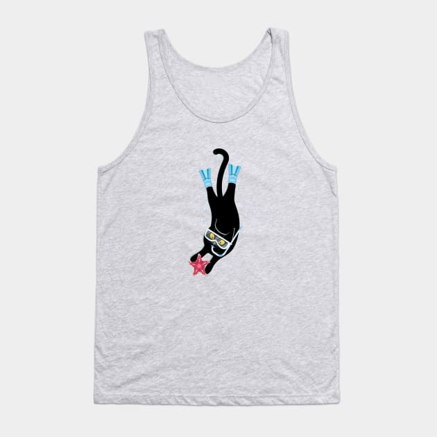 Diving cat Tank Top by Avisnanna